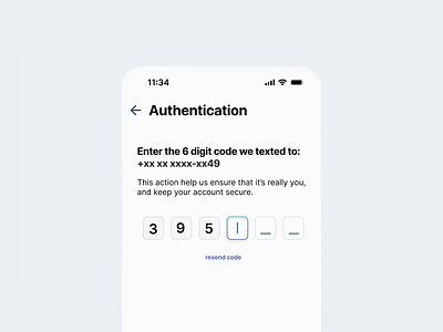 Two-factor Authentication mobile ui