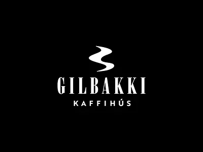 Gilbakki logo black coffee hot logo shop
