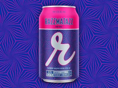 RAZZMATAZZ ballard beer can craft beer package design packaging pink purple raspberry reubens seattle sour