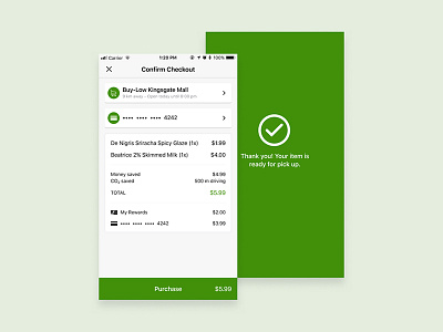 Flashfood Confirm Checkout checkout confirm confirmation food mobile purchase ui ux
