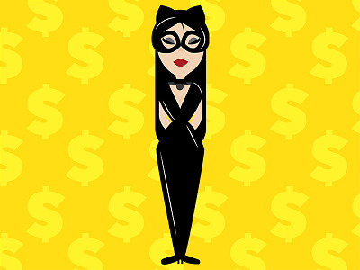 Catwoman - Femme Fatale black catwoman character design dc comics fashion female kitten heels leather makeup money pantsuit villain