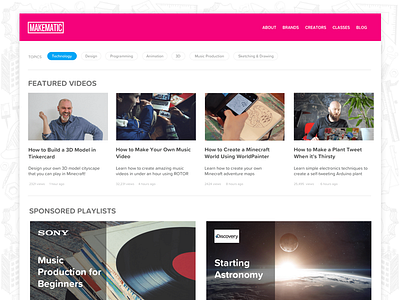 Makematic Video Listing video list videos