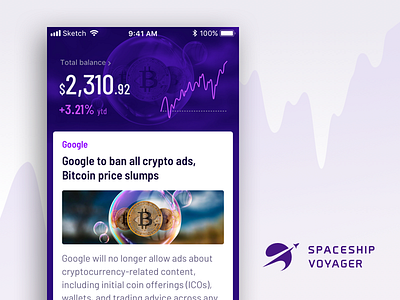 Spaceship Voyager App app finance fintech graph investing investment mobile saving savings ui design