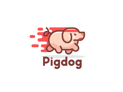 PigDog Logo animal creative design dog fitness logo logos pig run