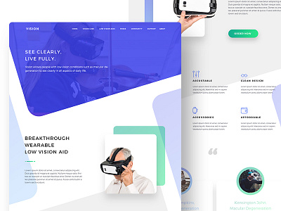 Landing Page Proposal blue clean design flat page purple ui ux vision vr website