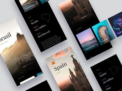 Country showcase concept cont. app interface ios mobile screens travel ui ux