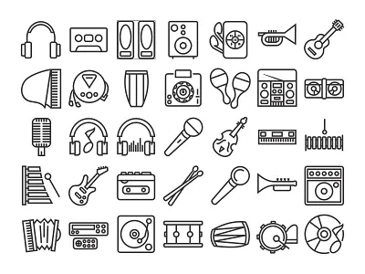 music icon set music