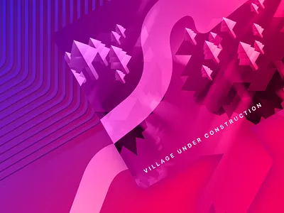 Village Under Construction 3d branding design flat icon illustration minimal product sketch type ui web