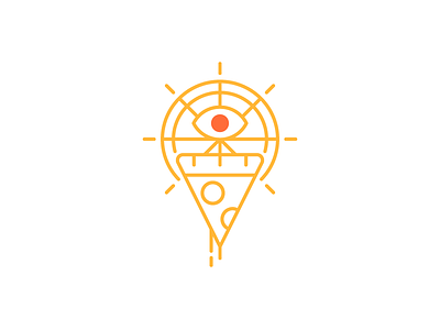 Bow To The Slice eye icon iconography line logo motif pizza slice za