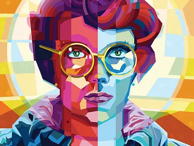 Barb barb illustration pop art stained glass stranger things vector wpap