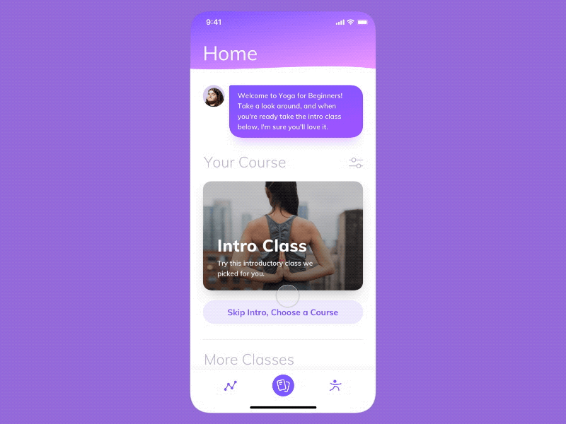Yoga Course Picker animation app design fitness gif principle product prototype ui ux yoga