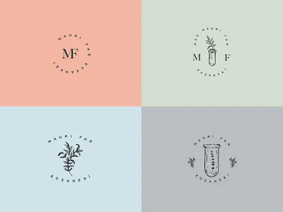 Mahri Fas Pharmacy botanical branding handdraw illustration logo monogram pharmacy typography vintage