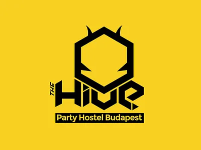 The Hive Logo bee budapest geometric hexagon honey hostel logo minimal party party hostel sting