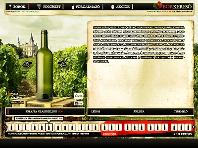 Online Wine Catalogue catalogue design hungarian hungary search web design website wine wines