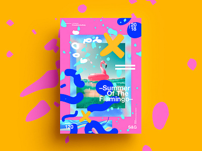 –Summer Of The Flamingo– 2018 abstract art color design digitalart flamingo skillshare swiss tutorial type typography