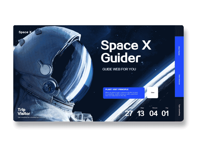 Web Design For Space X animation design universe web