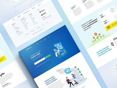 Landingpage blue freshchat isometric kabilansa landingpage