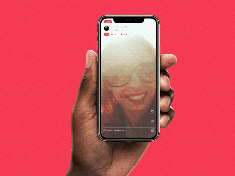 Live Video with Chat Message live mobile streaming ui video