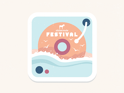 Sticker Mule Italian Music Festival Playoff beach festival mixer mule sticker sun