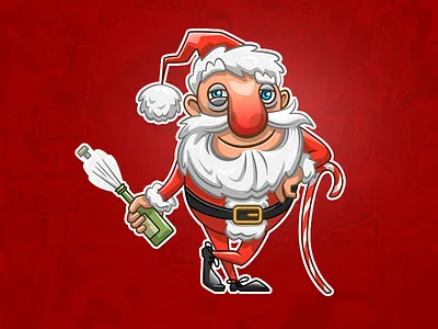 drunk Santa claus drunk new santa year