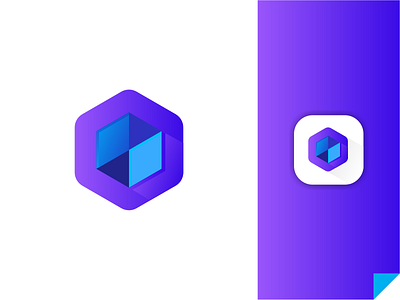 Blockchain Logo app bitcoin blockchain cryptocurrency data foundation hexagon logo money save symbol technology