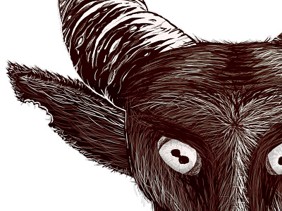 Devil (close_up) animal devil goat illustration mono