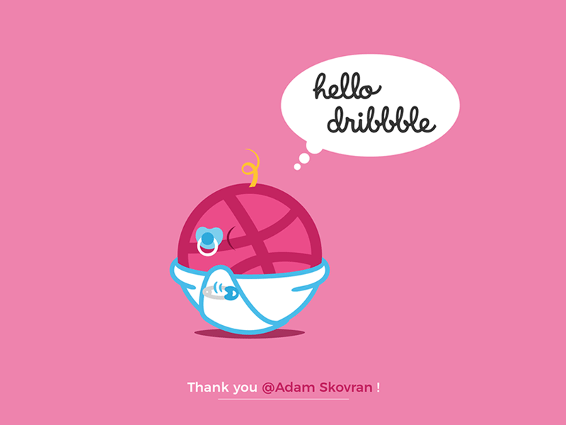 Hello Dribbble baby cute debuts dribbble first shot hello