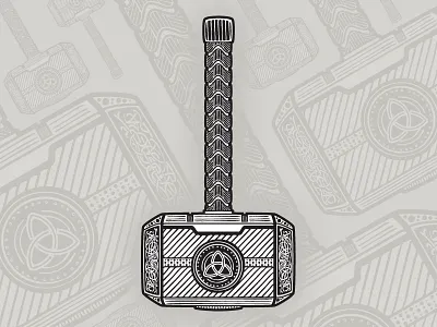 Mjolnir avengers hammer line art marvel mjolnir monochrome norse odin thor