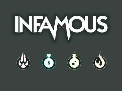 Infamous Logo boardgame gamer graphicdesign infamous kodychamberlain logo logodesign supervillain