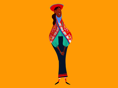 Peruvian Woman cartoon characterdesign draw illustration