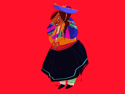 Peruvian Woman cartoon characterdesign draw illustration