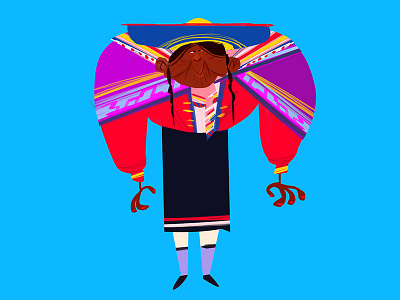 Peruvian Woman cartoon characterdesign draw illustration