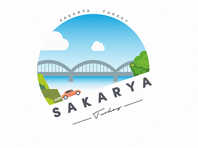 Turkey - Sakarya badge bridge city creative daily design illustration minimal sakarya turkey ui ux