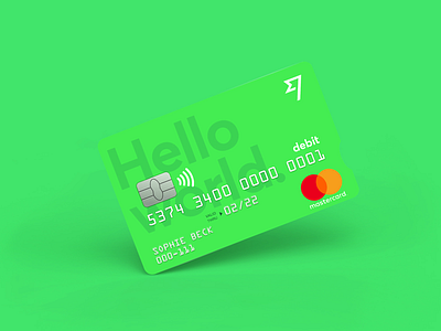 Hello world. borderless card cash debit fintech green hello mastercard more green in your pocket spend transferwise world