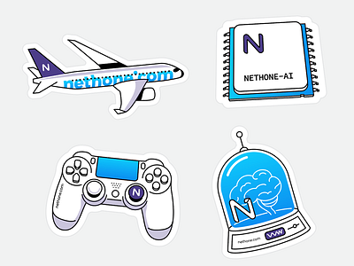 Stickers! ai brain dualshock jar jet learning machine pad plane playstation processor travel