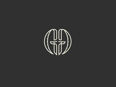 Giant Goat Logo face g goat head horns ibex logo monoline typography