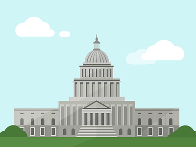 Capitol Building building capitol clouds grass illustrator work