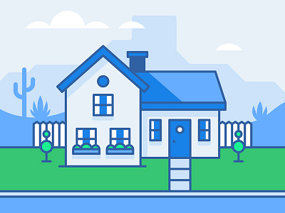 Zillow - Home background desert home house illustration