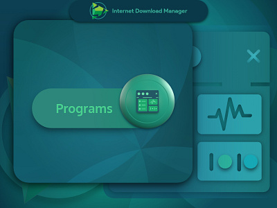 Internet Download Manager : programs / application icon app button click downloader exe file green icon manager play redesign software
