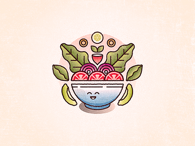 Lil Salad Boi 52weeks avocado bowl challenge illustration salad tomatoes vector