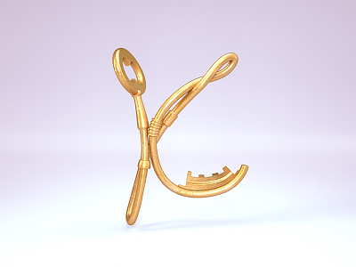 K = Key 36 days of type 3d cinema4d illustration k key render type typography c4d