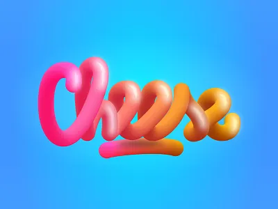 Cheese cheese glow gradient typography