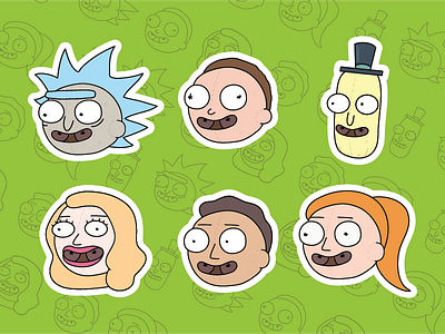 Rick & Morty Mascots cartoon illustration mascot mashup morty rick rick and morty rick sanchez smash stickers tv vector