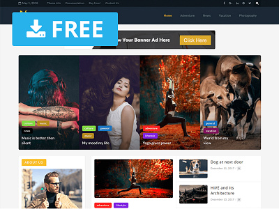 Magazina – WordPress Magazine Theme blog desktop download free freebie magazine mobile template theme ui website wordpress