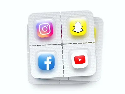 Everyday remedy capsule digital wellbeing digital wellness facebook icon instagram pill remedy sketch snapchats tablets youtube