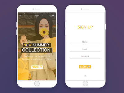 Daily UI #03 - Hejabi adobe app fashion hejab islam login mobile photoshop screens ui ux xd