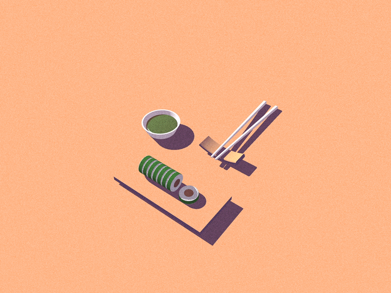 Sushi 3d chopsticks cinema 4d design low poly minimal sushi