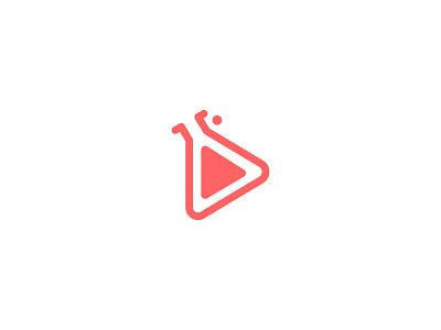 Labmedia logo concept - logo for sale arrow button digital experiment laboratory media music play science technology