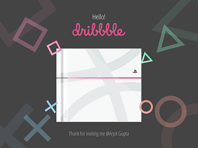 Hello Dribbble black black hole blue circle cross green pink ps4 square triangle white