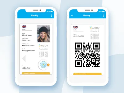 Swapy Financial ID App blockchain dapp decentralized app ethereum mobile app mobile application ui user experience user interface ux